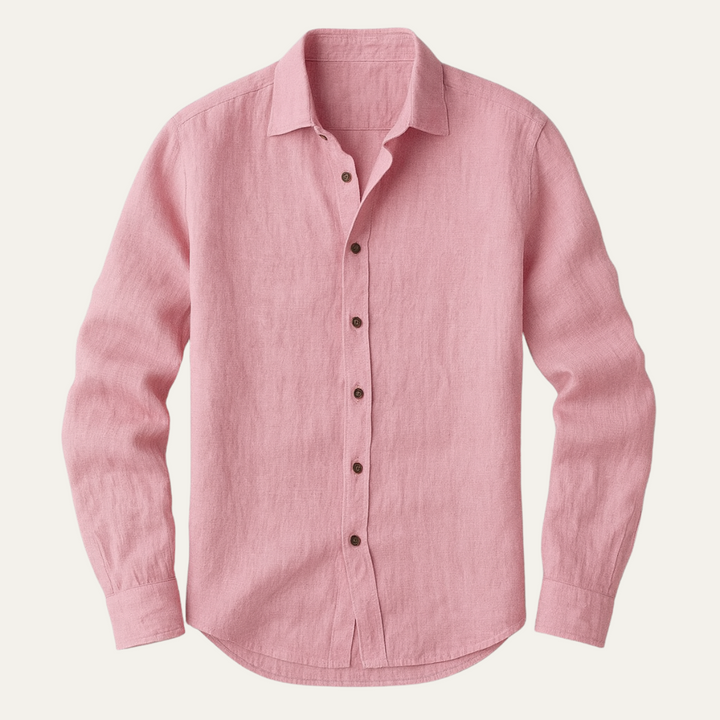Mens Shirt with Button-Down Front and Long Sleeves