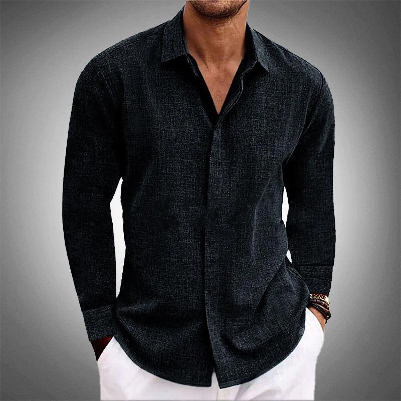 Mens Shirt with Button Closure and Long Sleeves