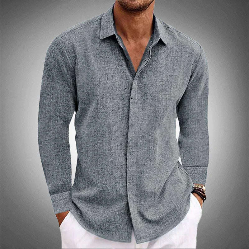 Mens Shirt with Button Closure and Long Sleeves