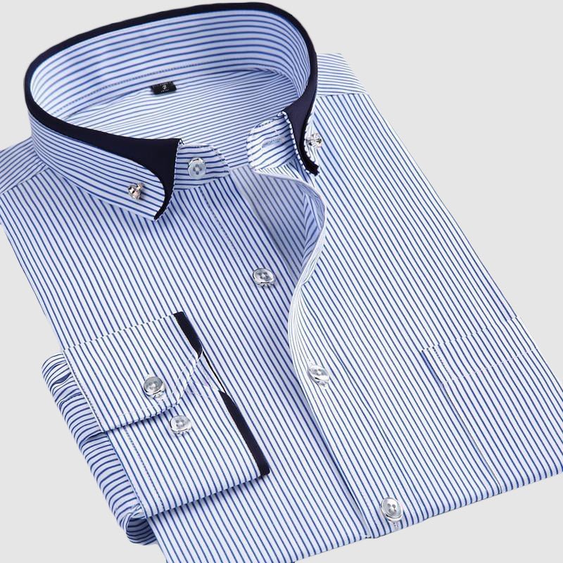 Men’s Shirt with Turn-Down Collar and Full-Length Sleeves