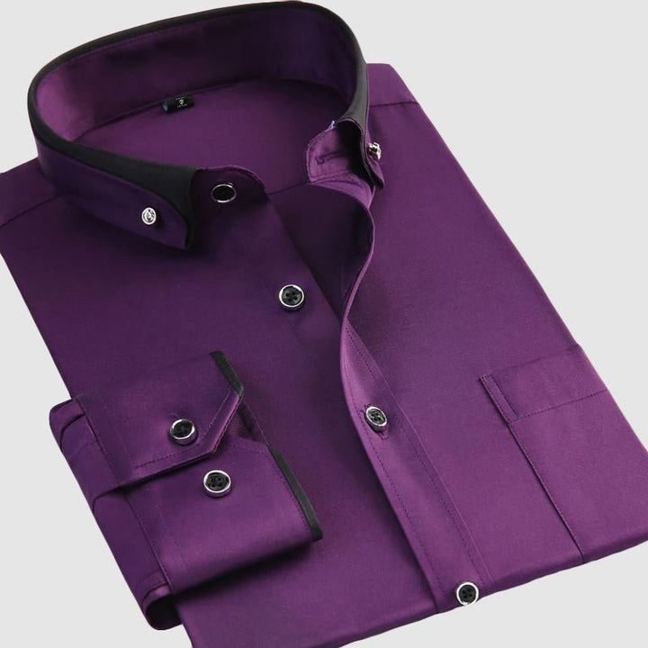 Men’s Shirt with Turn-Down Collar and Full-Length Sleeves