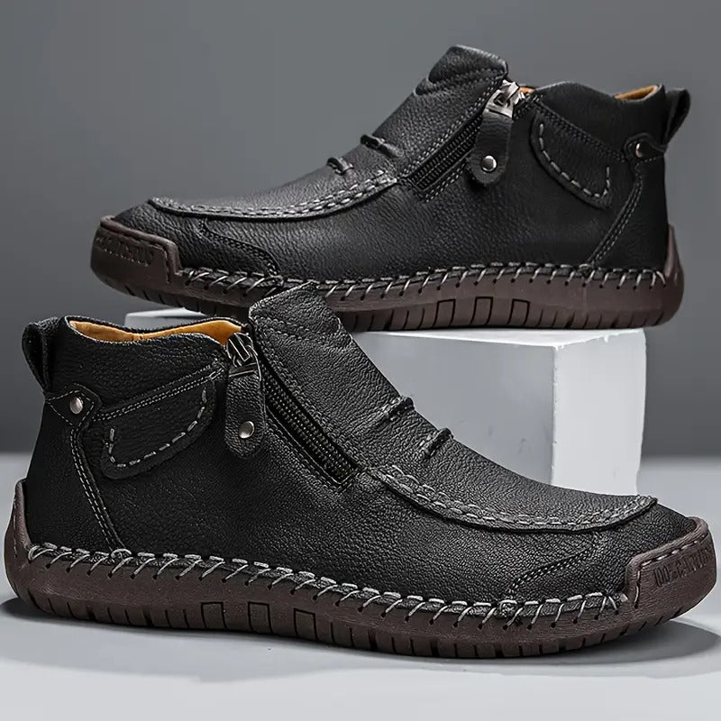 Men’s Shoes with Zipper Closure and Versatile Design