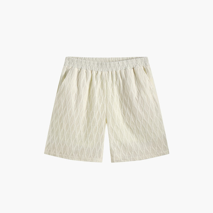 Men’s Summer Outfit Set with Button Shirt and Elastic Shorts