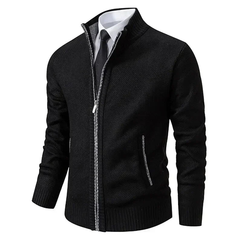 Men’s Vest with Zip-Up Closure and Ribbed Cuffs
