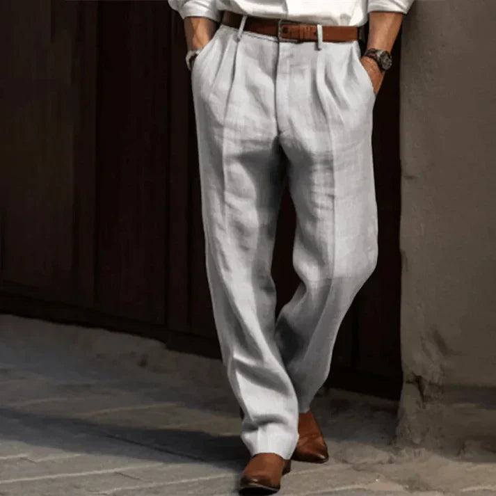 Men’s Wide-Leg Trousers with Classic Cut and Simple Design