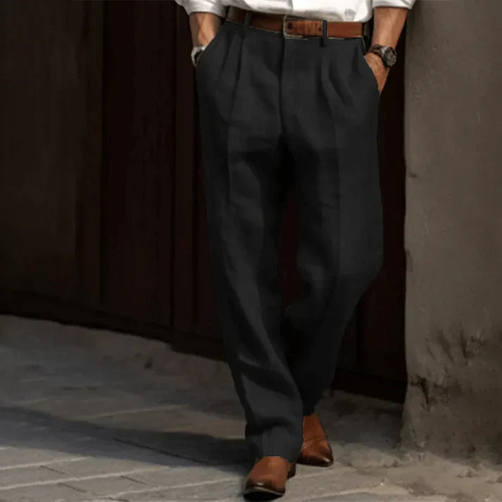 Men’s Wide-Leg Trousers with Classic Cut and Simple Design