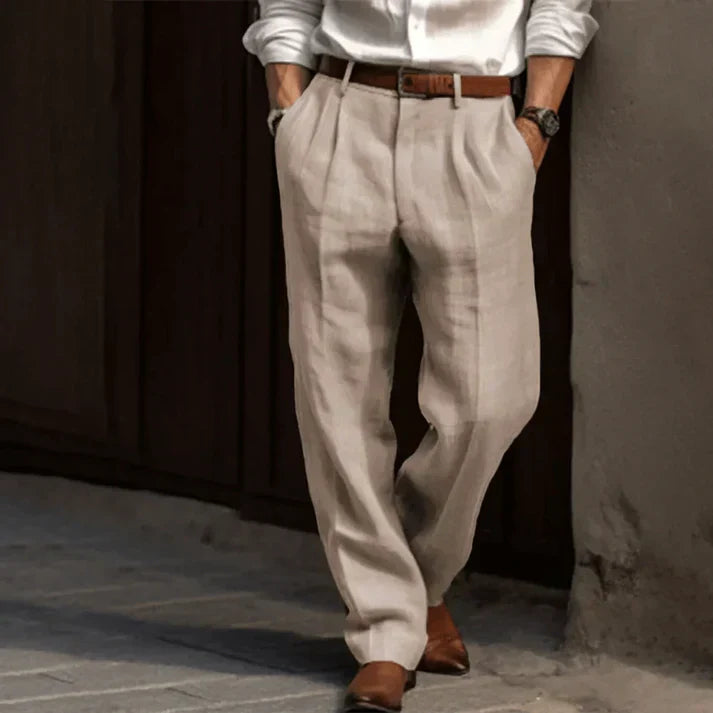 Men’s Wide-Leg Trousers with Classic Cut and Simple Design
