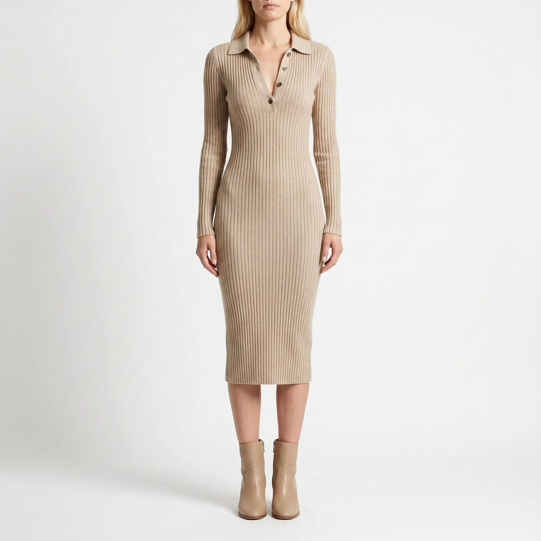 Mireyne - Ribbed Knit Midi Bodycon Dress