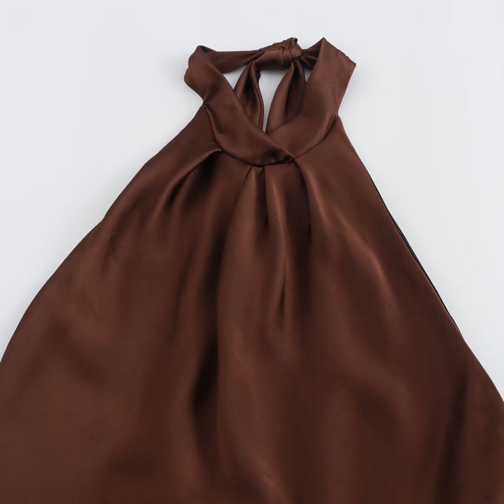 Halter Maxi Dress for Women - Backless