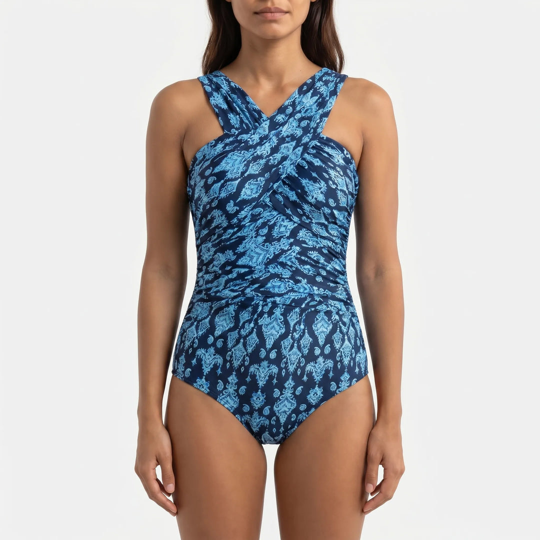 Palmova - Cross-Front Ruched One-Piece Swimsuit