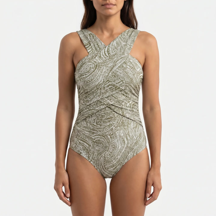 Palmova - Cross-Front Ruched One-Piece Swimsuit