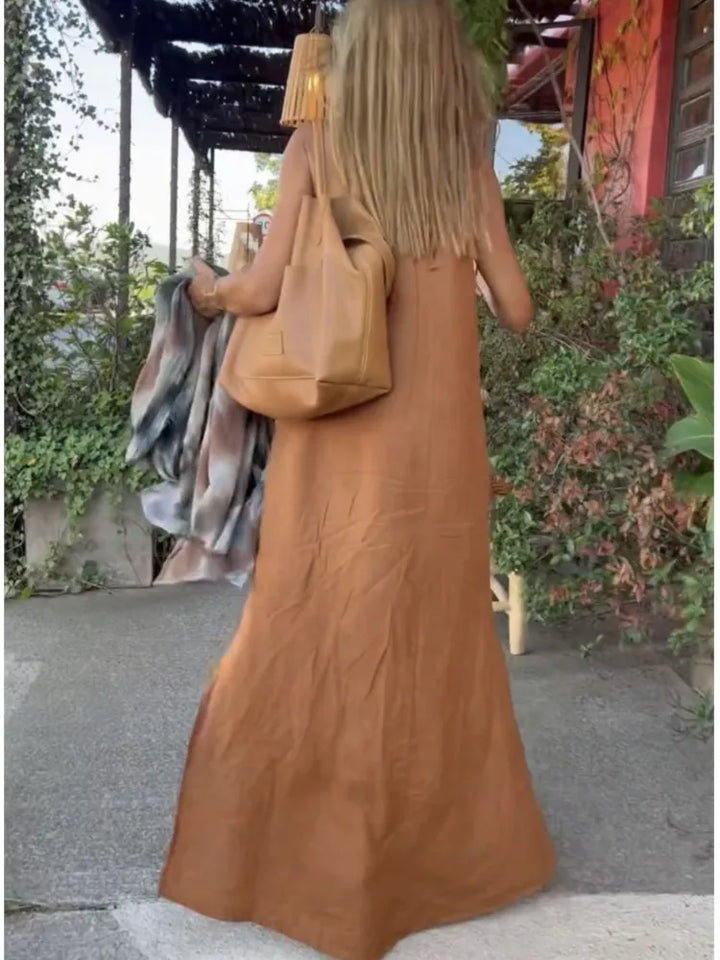 Maxi Halter Dress for Women - Sleeveless A-Line