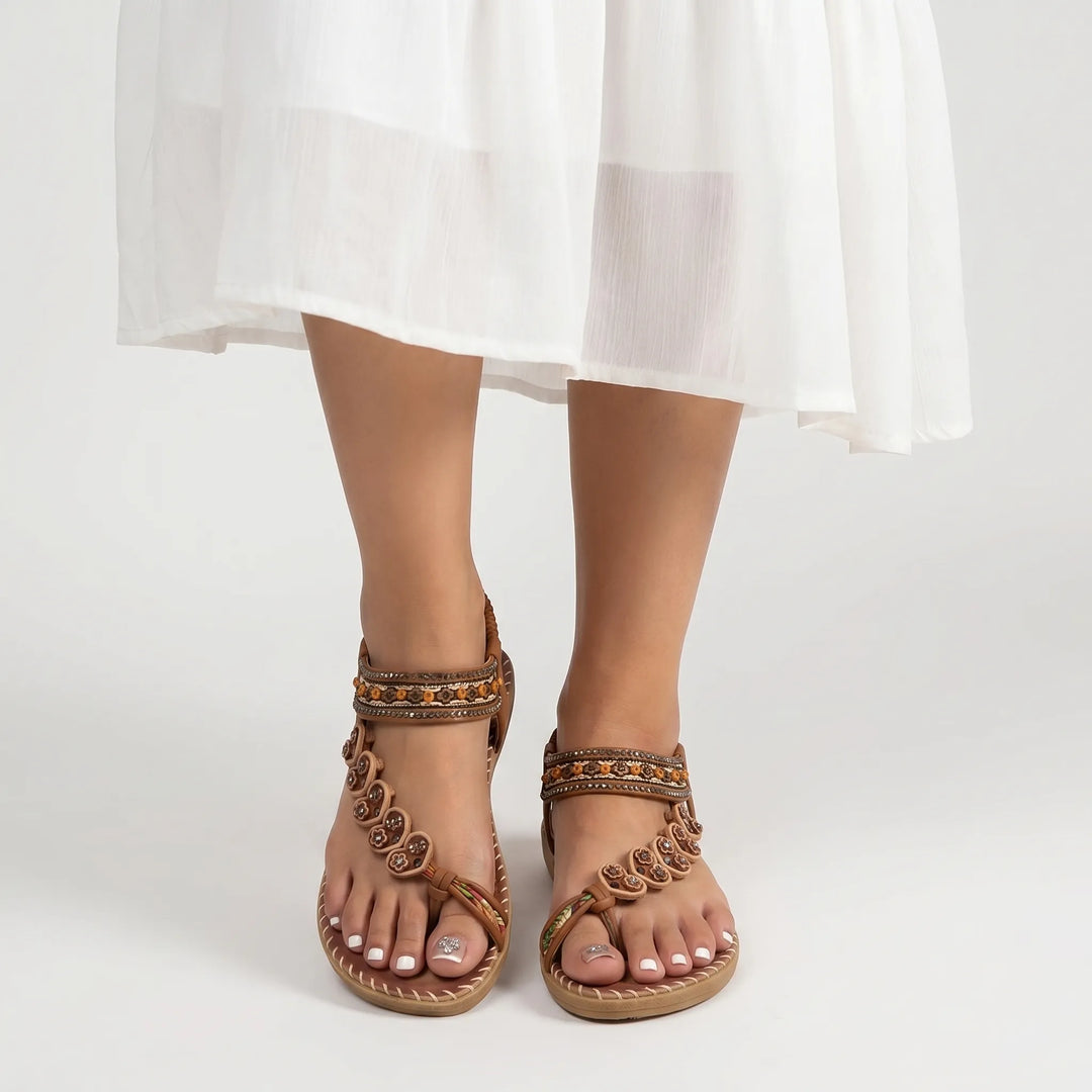 Sandavelle - Bohemian Slip-On Flat Sandal