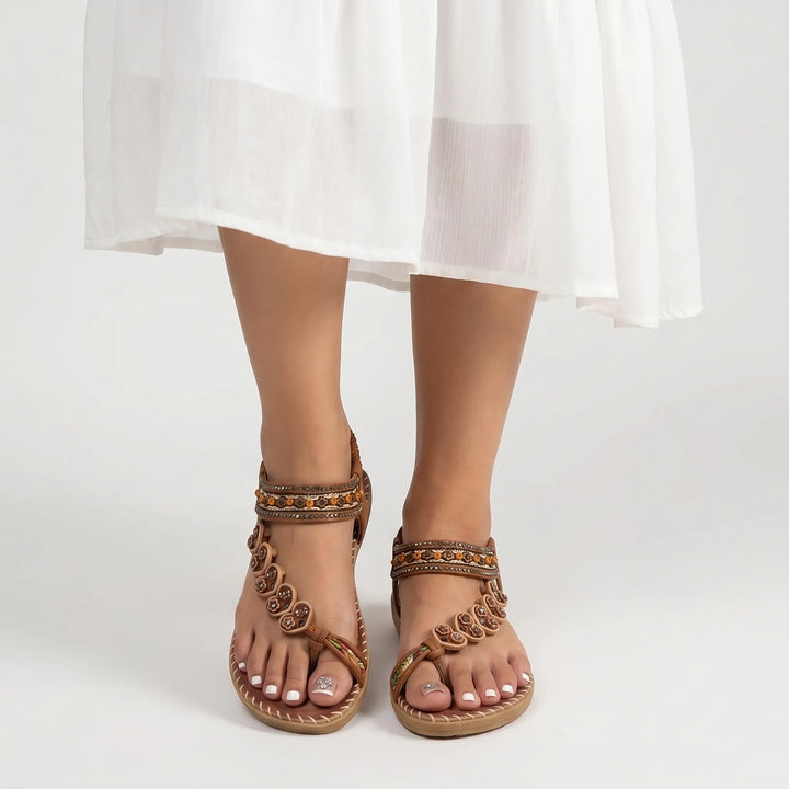 Sandavelle - Bohemian Slip-On Flat Sandal