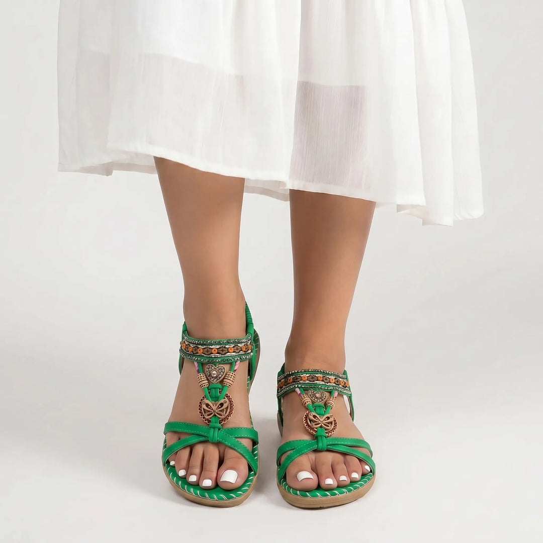 Sandavelle - Bohemian Slip-On Flat Sandal