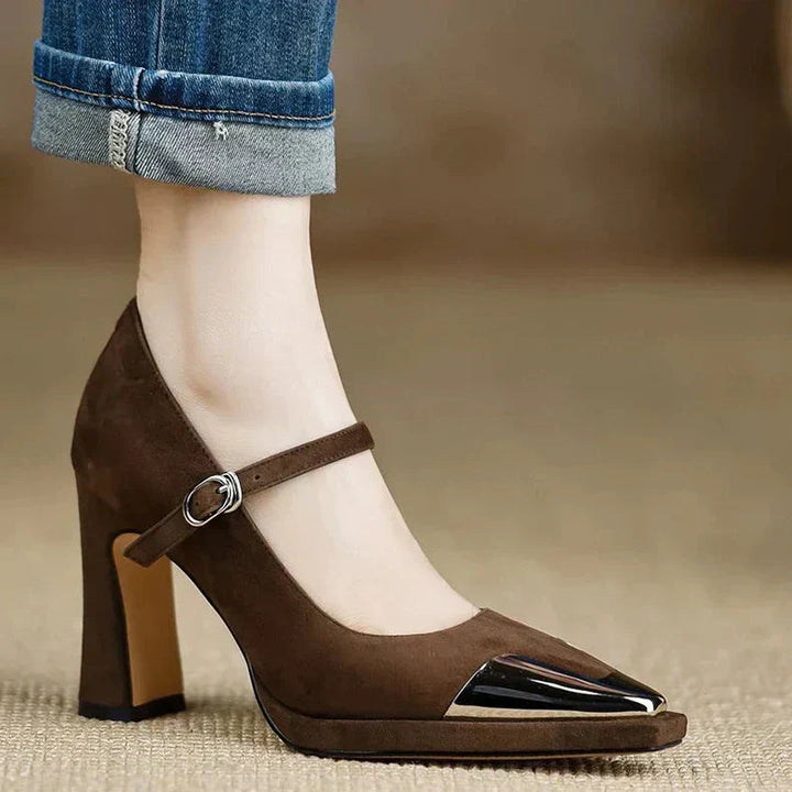 Women’s Pumps with Strap Closure and Block Heel