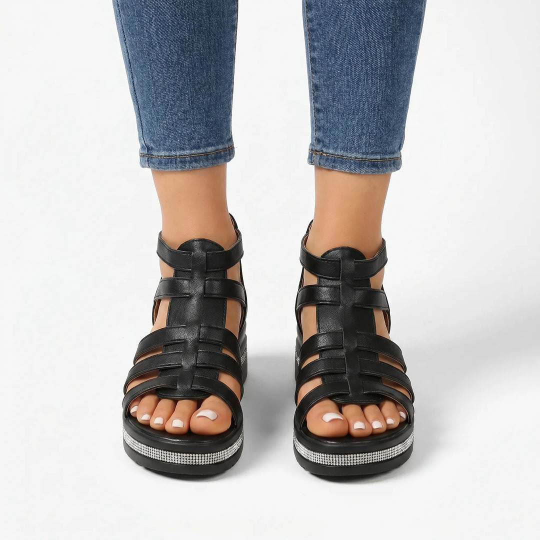 Stridela - Strappy Wedge Sandals