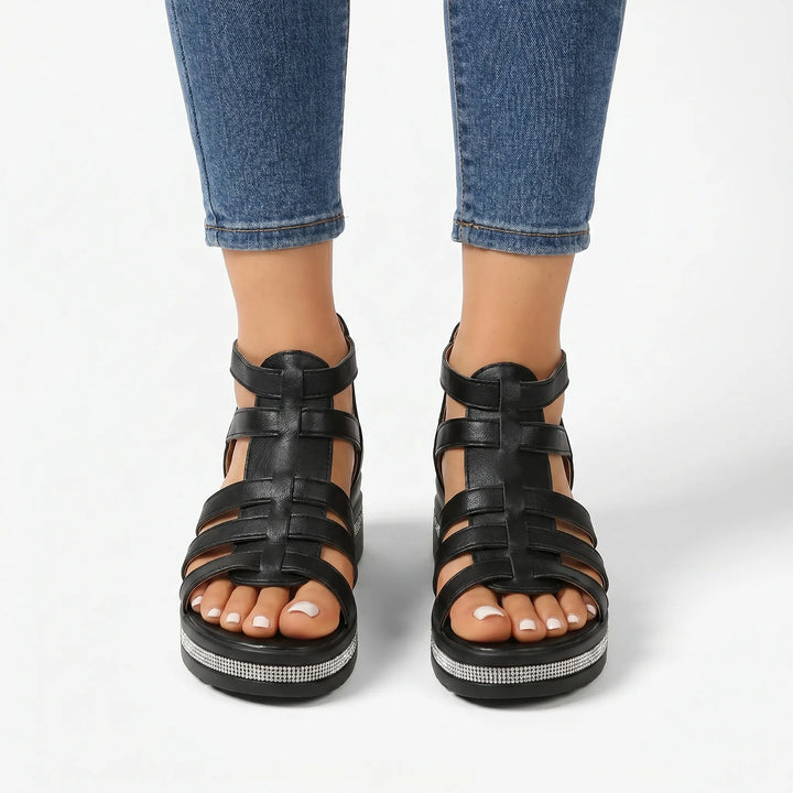 Stridela - Strappy Wedge Sandals