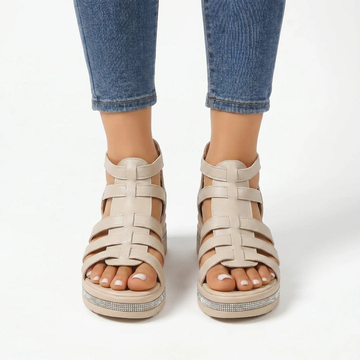 Stridela - Strappy Wedge Sandals