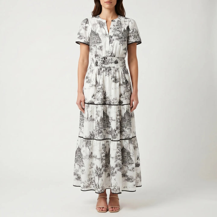 Toillenne - Smocked Waist Tiered Maxi Dress
