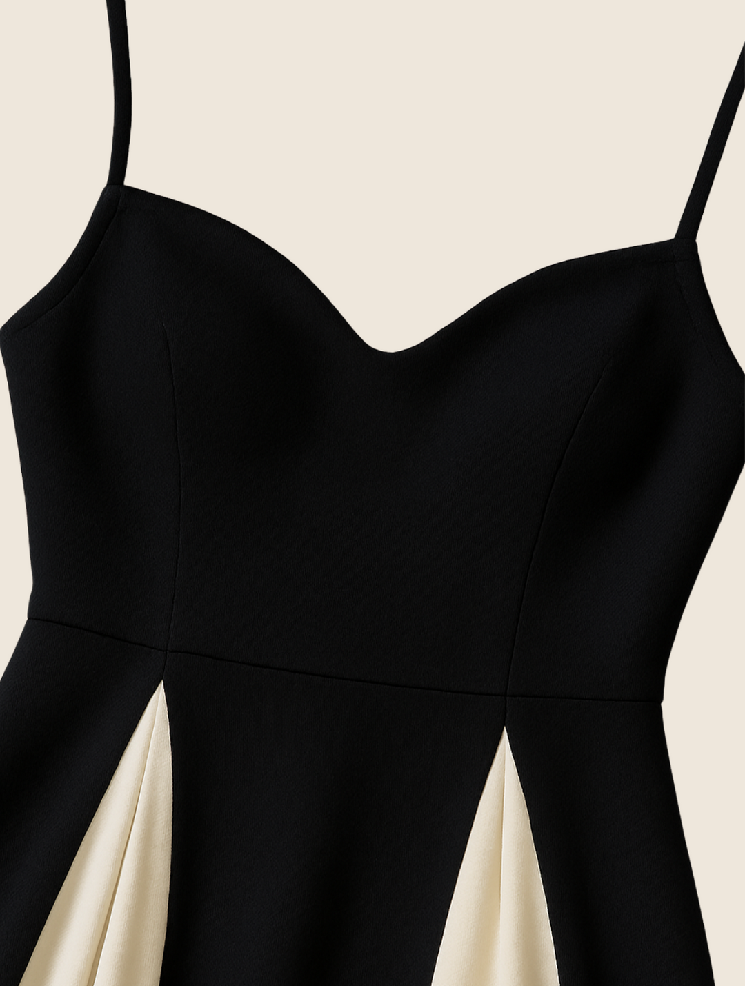 A-Line Evening Dress for Women - Spaghetti Strap - Color Block