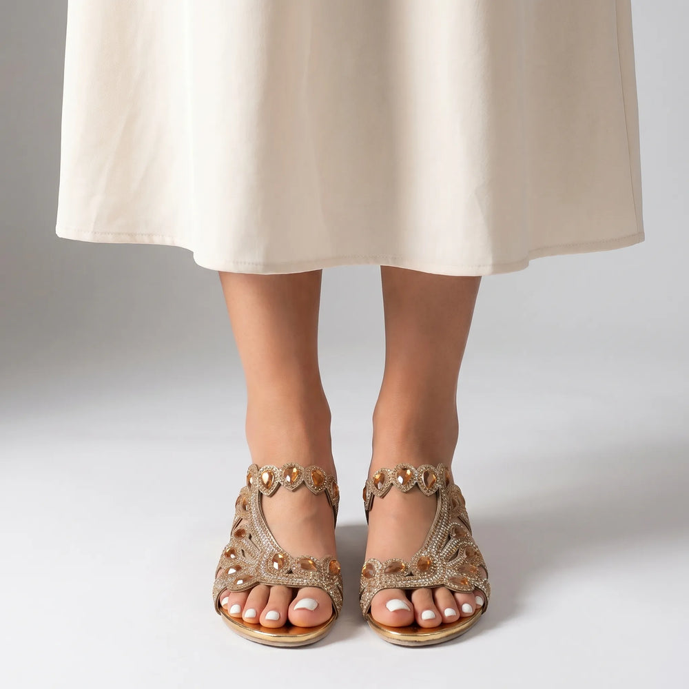 Vellora - Embellished Slip-On Sandals