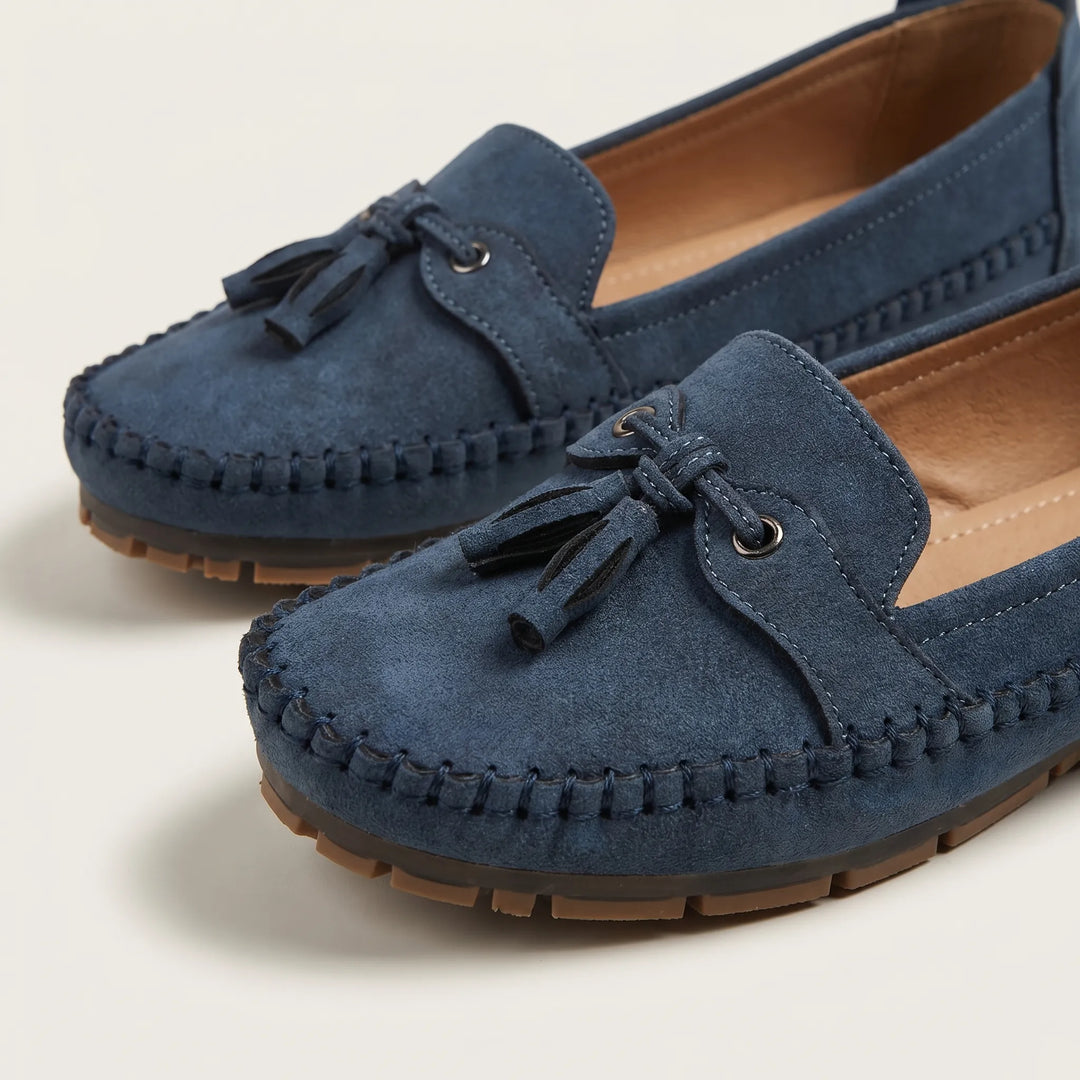 Velvara - Cushioned Flat Loafer With Tassel Detail