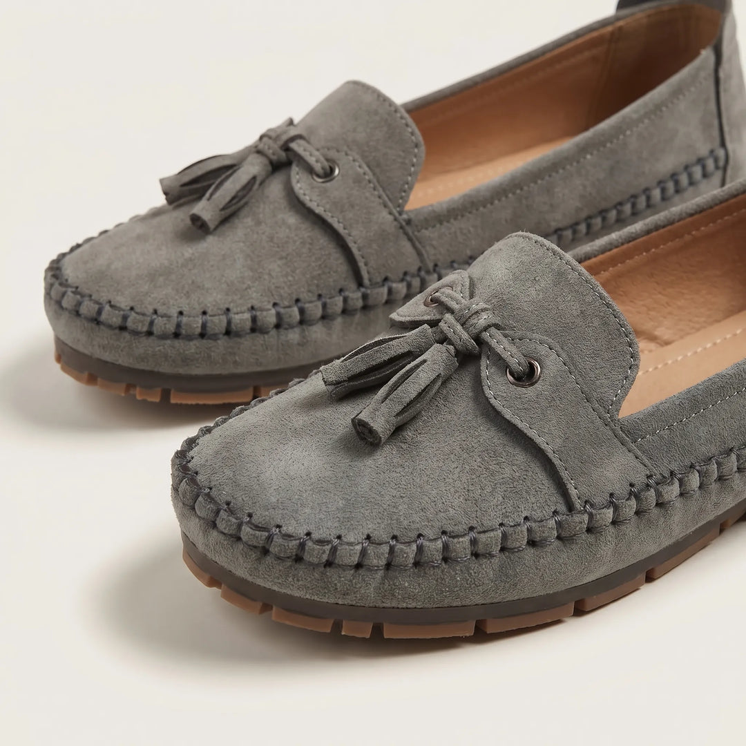 Velvara - Cushioned Flat Loafer With Tassel Detail