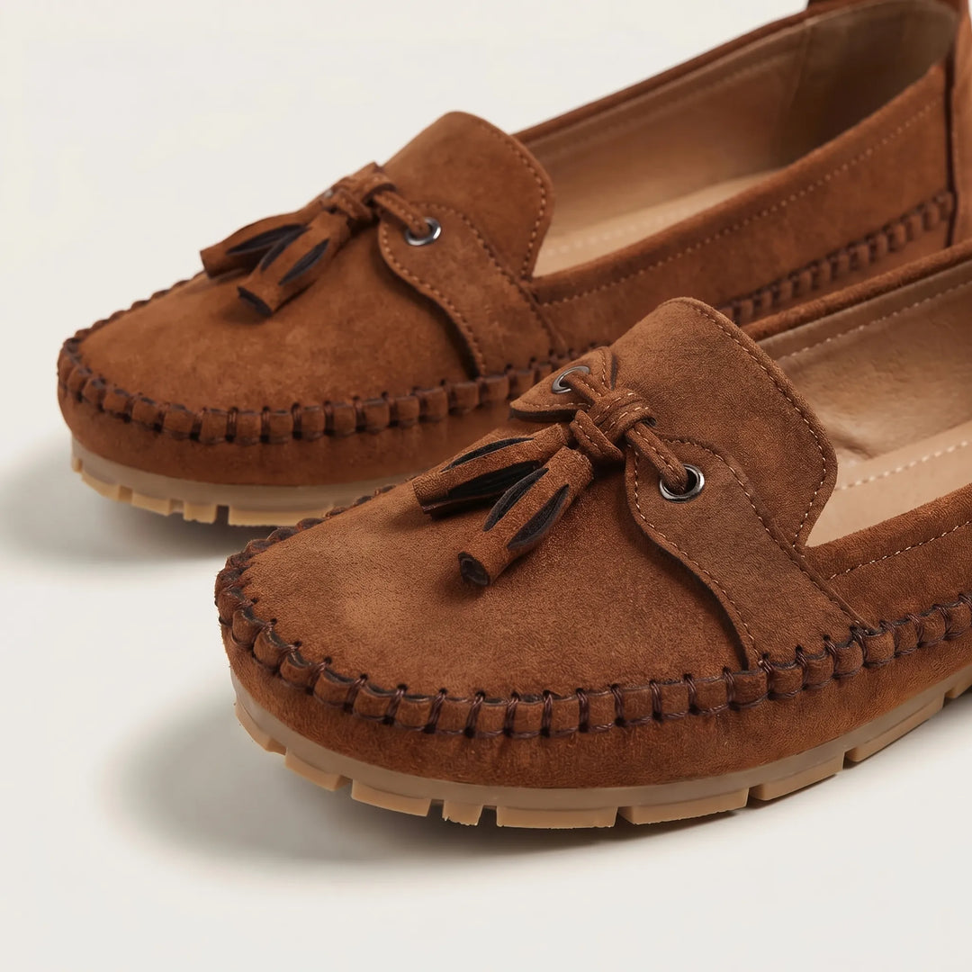 Velvara - Cushioned Flat Loafer With Tassel Detail