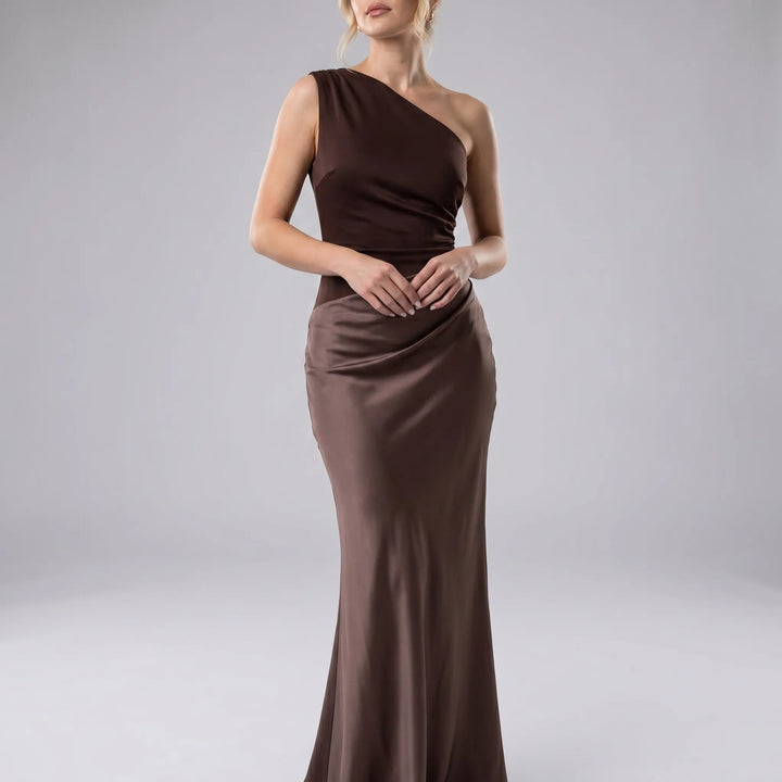 Velvoria - One-Shoulder Floor-Length Formal Gown
