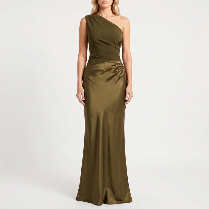 Velvoria - One-Shoulder Floor-Length Formal Gown
