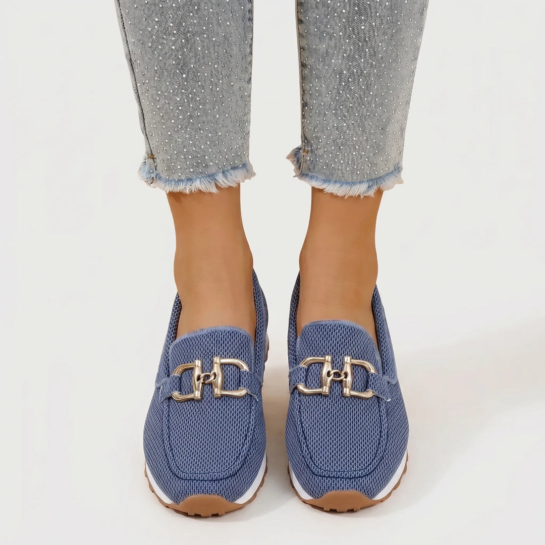 Velvura - Cushioned Slip-On Loafer With Gold Trim