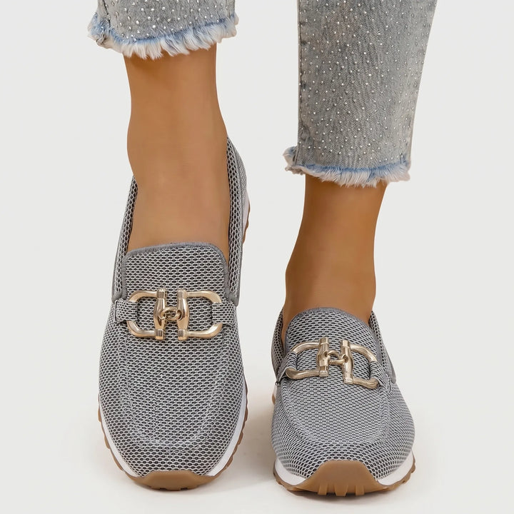Velvura - Cushioned Slip-On Loafer With Gold Trim