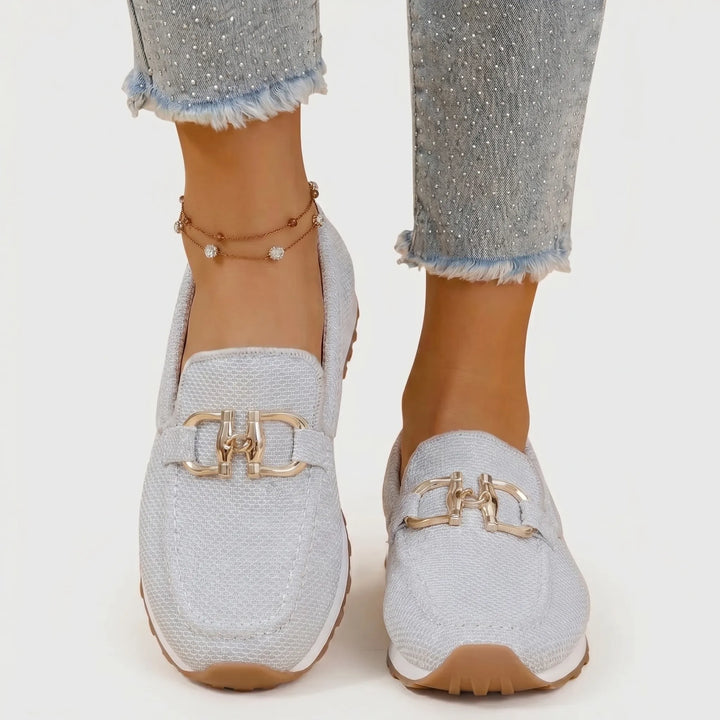 Velvura - Cushioned Slip-On Loafer With Gold Trim