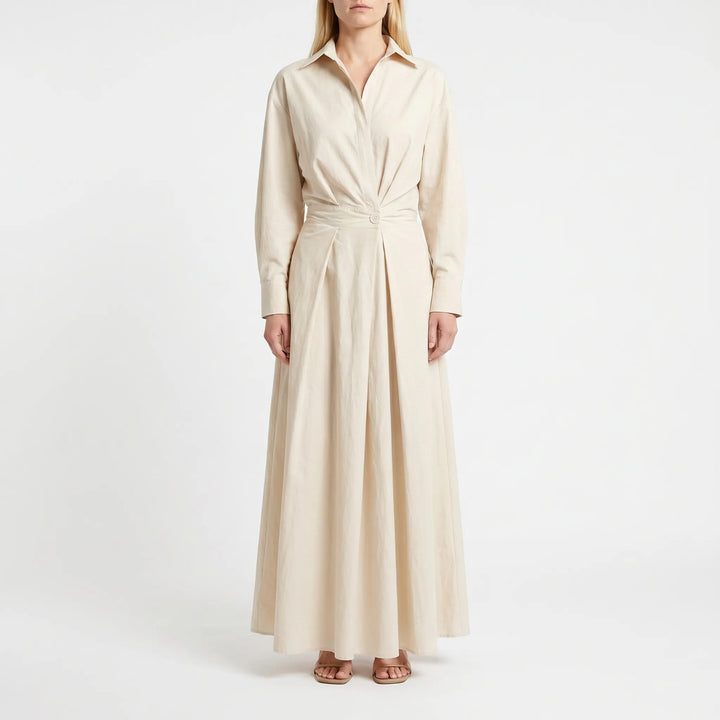 Verlaine - Collared Long-Line Midi Dress