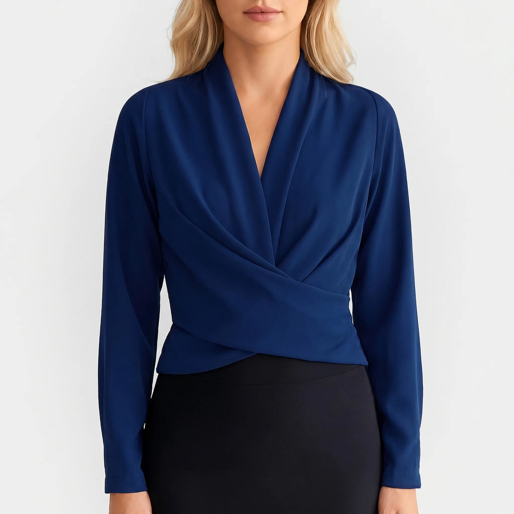 Vespera - Long-Sleeved Wrap Blouse