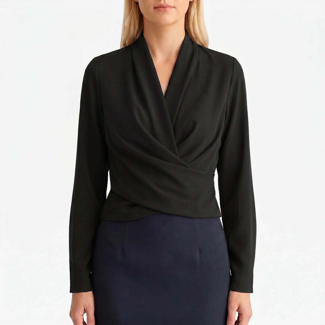 Vespera - Long-Sleeved Wrap Blouse