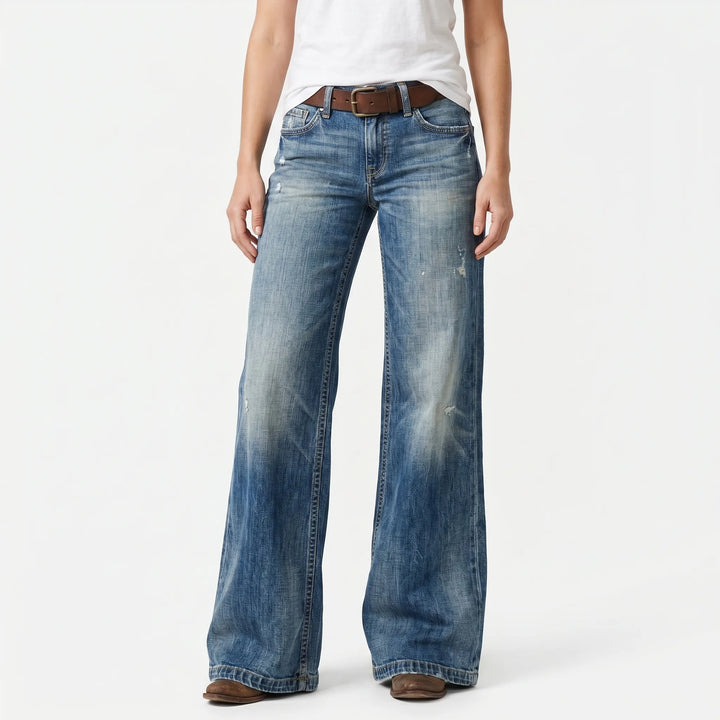 VintaFlow - Wide Leg Distressed Trousers