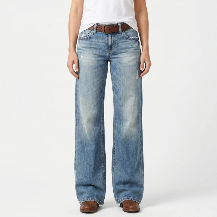 VintaFlow - Wide Leg Distressed Trousers