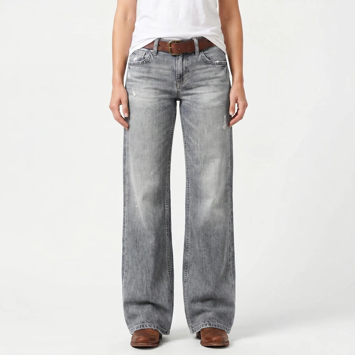 VintaFlow - Wide Leg Distressed Trousers
