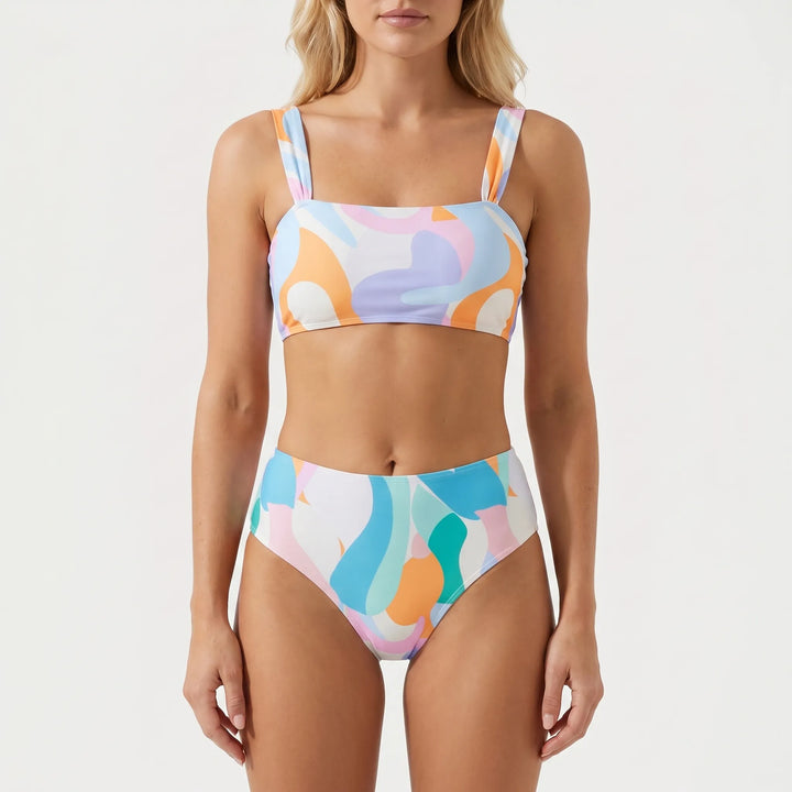 Wavella - Abstract Print Two-Piece Bikini Set