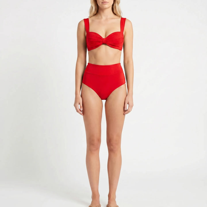 Wavelle - High-Waist Twist-Front Bikini Set