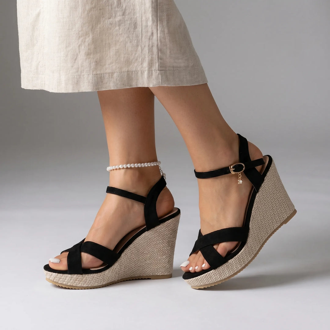 Wedgella - Classic Wedge Ankle Strap Sandal
