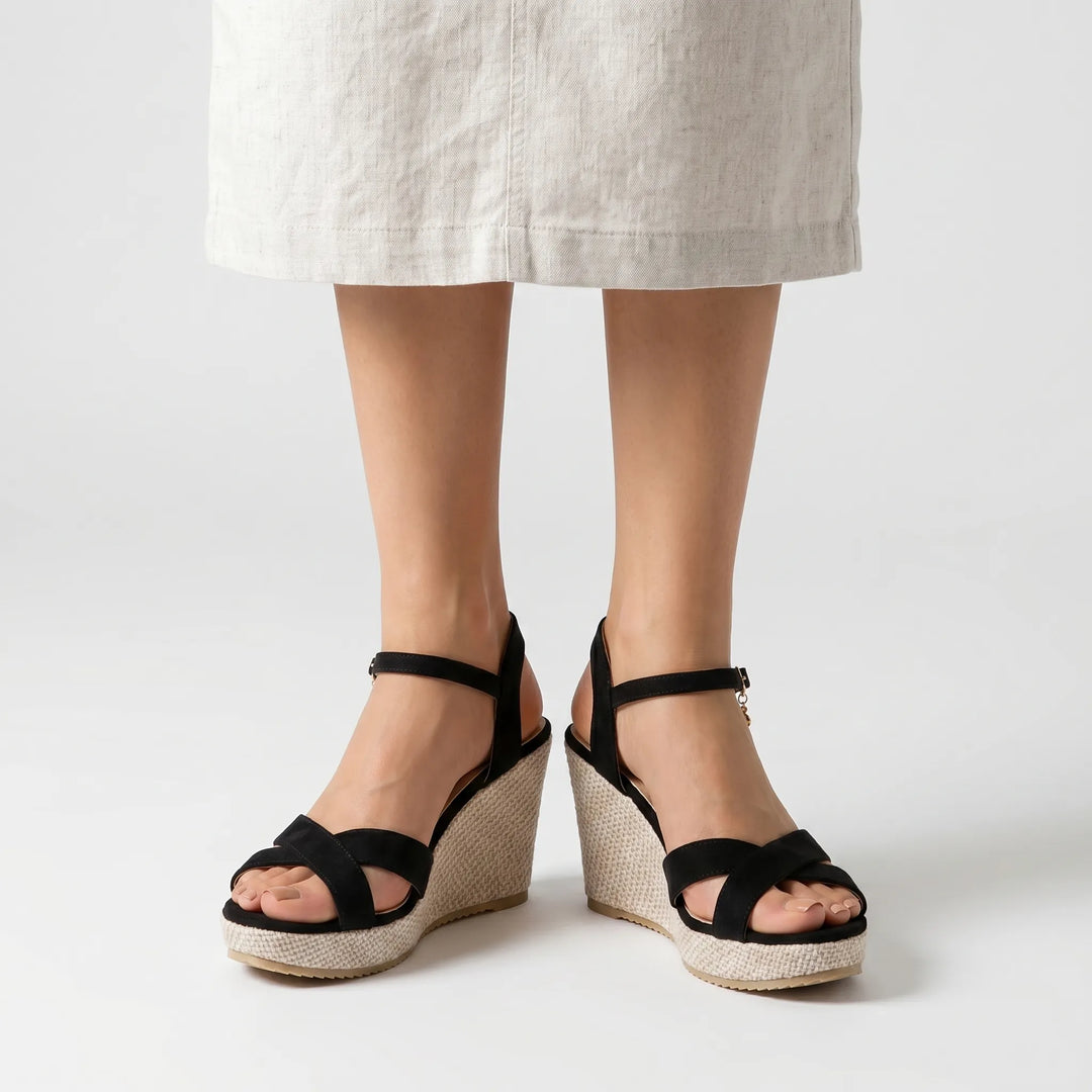 Wedgella - Classic Wedge Ankle Strap Sandal