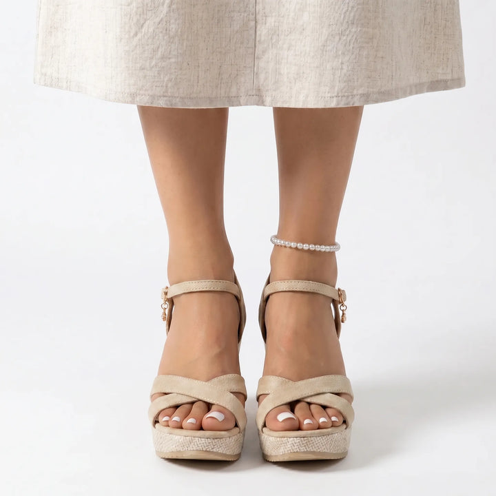 Wedgella - Classic Wedge Ankle Strap Sandal