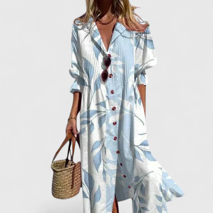 Women’s Boho Dress with Vibrant Pattern and Relaxed Fit