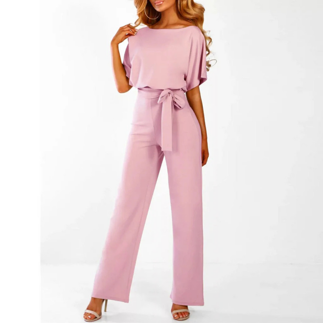 Women’s Jumpsuit with Fitted Cut and Lace-Up Waist
