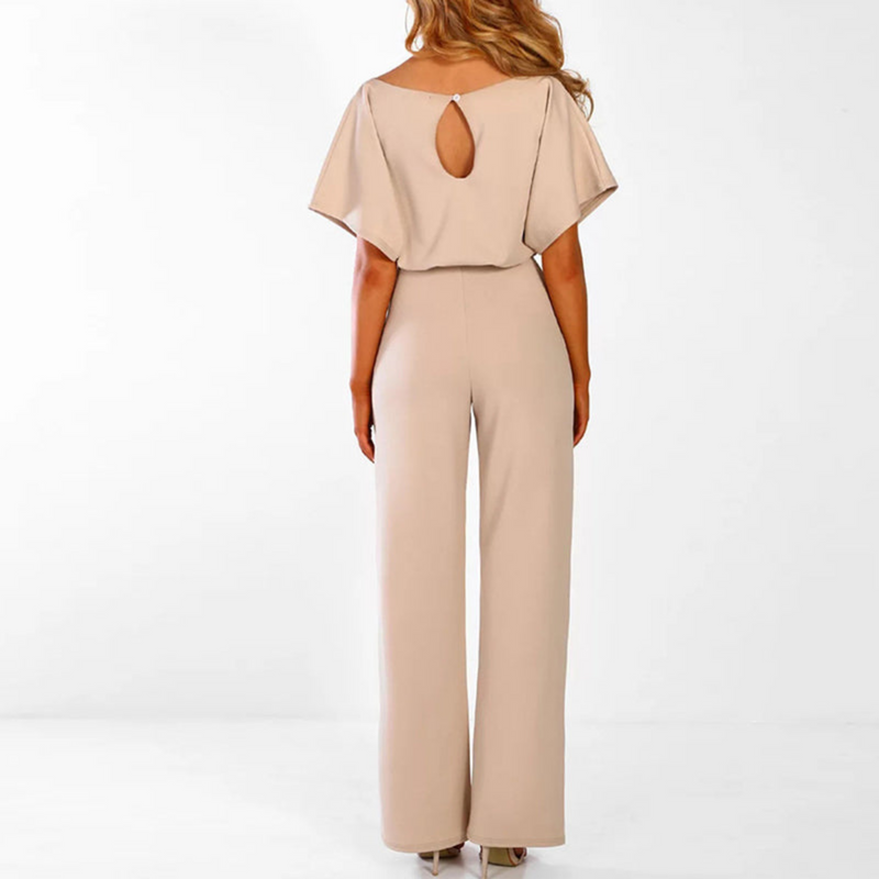 Women’s Jumpsuit with Fitted Cut and Lace-Up Waist