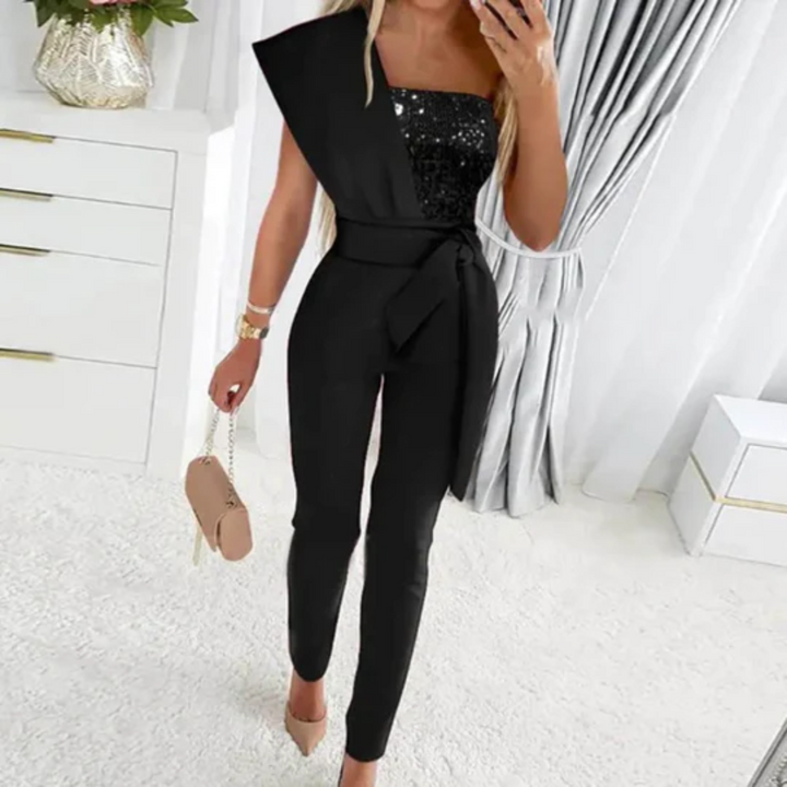 Women’s Jumpsuit with Shimmering Design and Tailored Cut