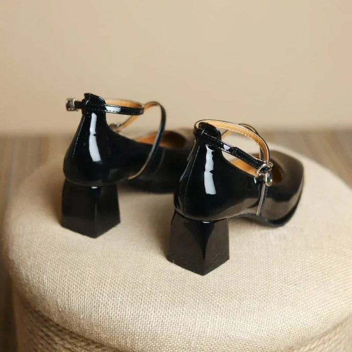 Women’s Pumps with Adjustable Ankle Strap and Block Heel